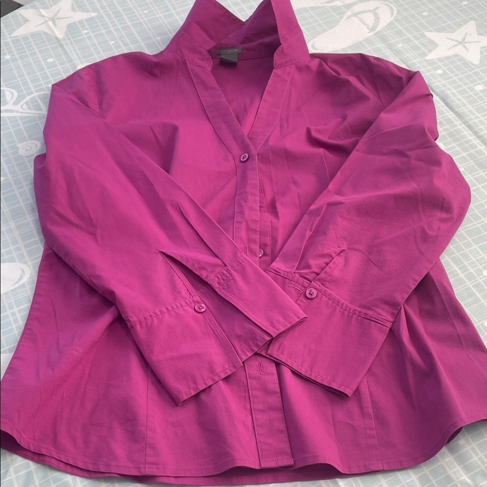 Ann Taylor Vibrant Pink Collared shirt